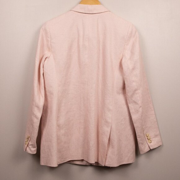Talbots pink linen/cotton blazer-6 - Picture 4 of 4